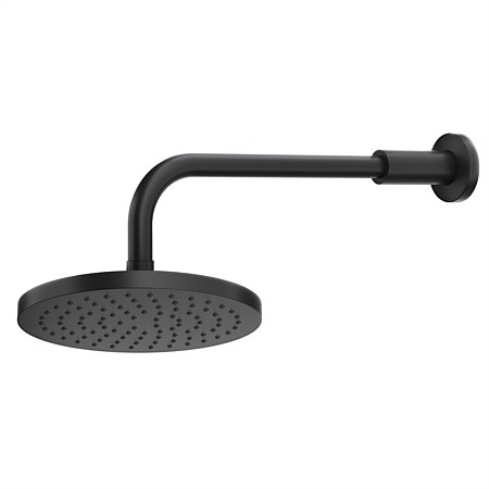 Methven Wairere 200mm Overhead Shower on Wall Arm Matte Black