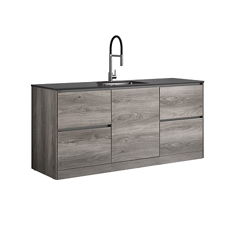 LeVivi Laundry Station 1930mm LH & RH Drawers with Centre Door Charcoal Top Elm Cabinet