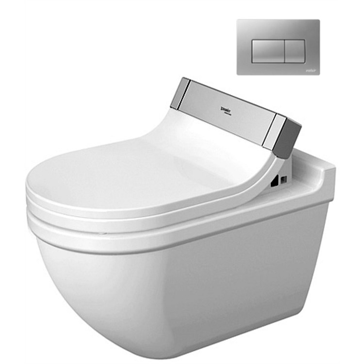 Toilet Suites | Plumbing World - Duravit Starck 3 Wall-Hung Toilet Suite  with SensoWash® Seat