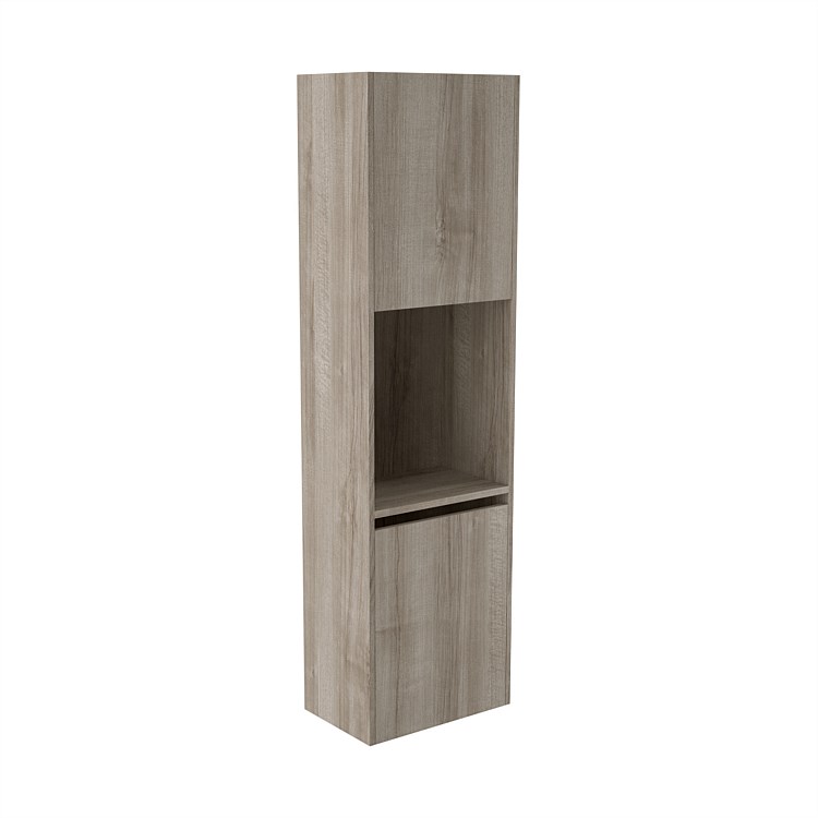 Elementi Sienna 1600mm Open Shelf Tall Cabinet Left Ashen Walnut Timberland Elementi Sienna 1600mm Open Shelf Tall Cabinet Left Ashen Walnut Timberland