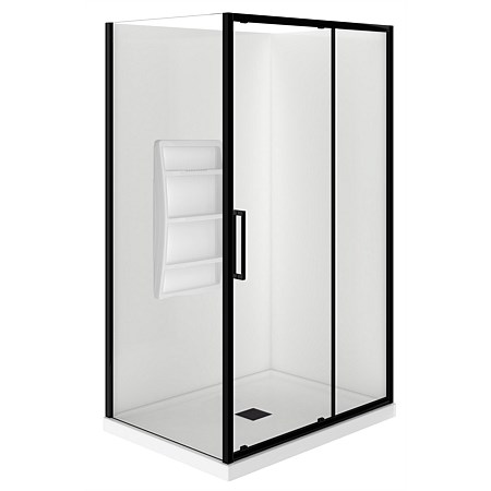 LeVivi Kingston 1200x900mm 2 Sided RH Moulded Shower Enclosure Black