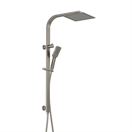 Plumbline Venice Square Shower Column Brushed Nickel