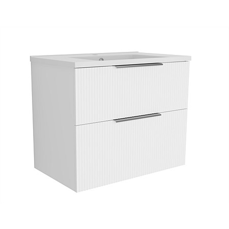LeVivi Positano 750mm Wall-hung Vanity Double Drawer Matt White