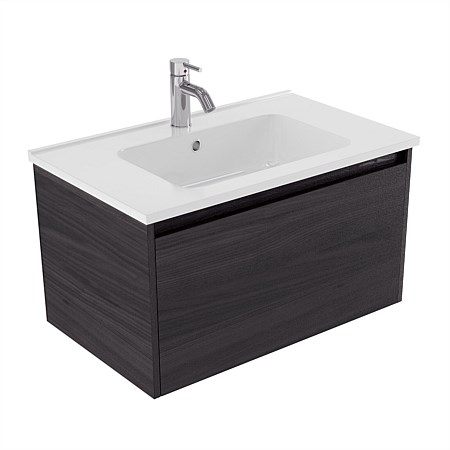 Elementi Sienna 750mm Wall-Hung Vanity with Polymarble Top Fiordland Elm Wilderness