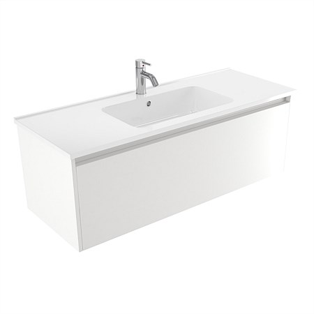 Elementi Sienna 1200mm Wall-Hung Vanity with Polymarble Top White Gloss