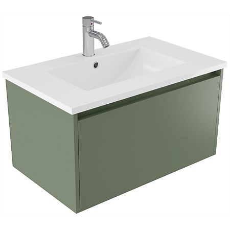 Elementi Sienna 750mm Vitreous China Wall-Hung Vanity Green Slate