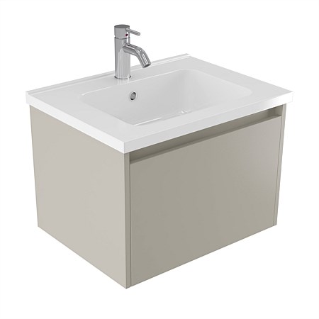 Elementi Sienna 600mm Wall-Hung Vanity with Polymarble Top Dawn Grey