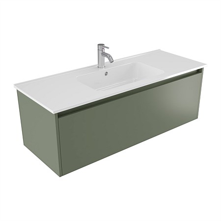 Elementi Sienna 1200mm Wall-Hung Vanity with Polymarble Top Green Slate