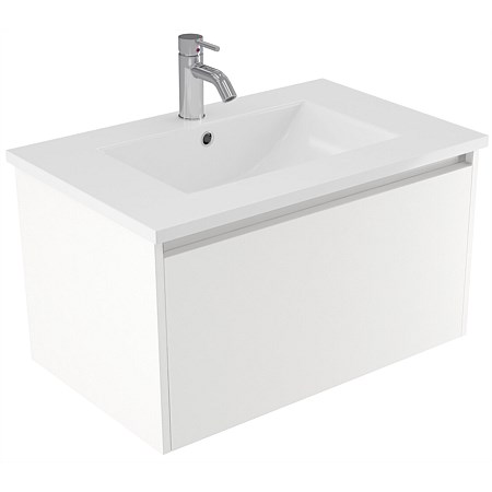 Elementi Sienna 750mm Vitreous China Wall-Hung Vanity White Gloss
