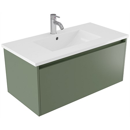 Elementi Sienna 900mm Vitreous China Wall-Hung Vanity Green Slate