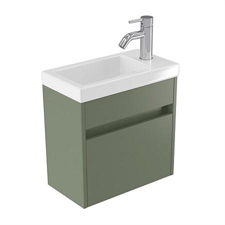 Elementi Sienna 440mm Wall-Hung Vanity with Polymarble Top Green Slate