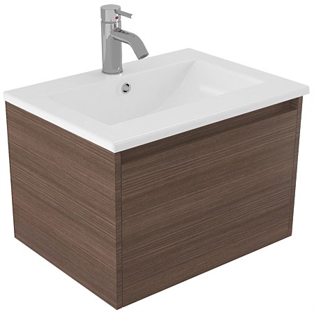 Elementi Sienna 600mm Vitreous China Wall-Hung Vanity Charred Oak