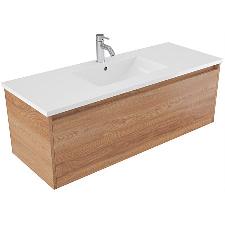 Elementi Sienna 1200mm Vitreous China Wall-Hung Vanity Southern Oak Timberland