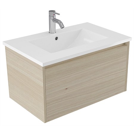 Elementi Sienna 750mm Vitreous China Wall-Hung Vanity Seasoned Oak