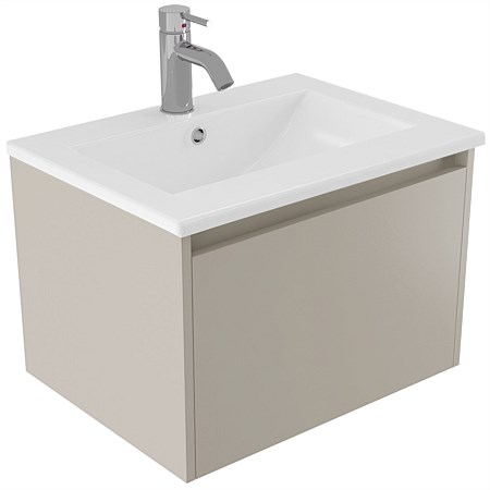 Elementi Sienna 600mm Vitreous China Wall-Hung Vanity Dawn Grey