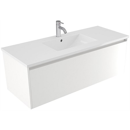 Elementi Sienna 1200mm Vitreous China Wall-Hung Vanity White Gloss