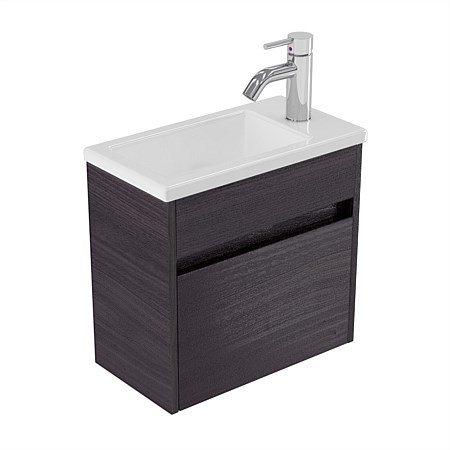 Elementi Sienna 440mm Wall-Hung Vanity with Polymarble Top Fiordland Elm Wilderness