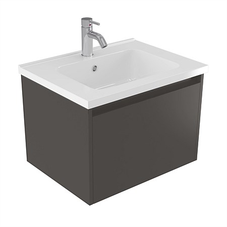 Elementi Sienna 600mm Wall-Hung Vanity with Polymarble Top Bullet