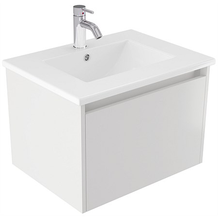 Elementi Sienna 600mm Vitreous China Wall-Hung Vanity White Gloss
