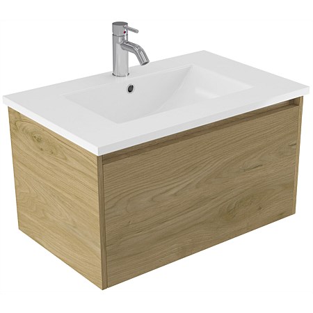 Elementi Sienna 750mm Vitreous China Wall-Hung Vanity French Oak Velvet