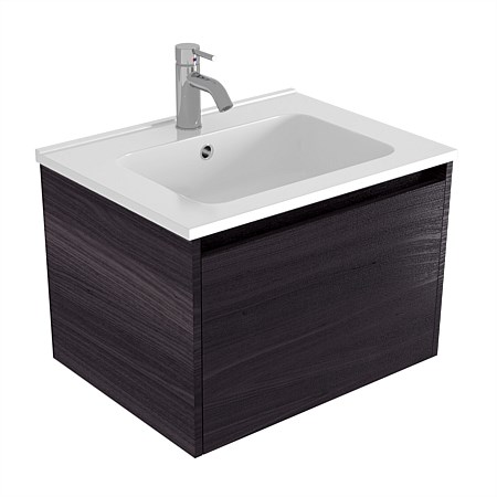 Elementi Sienna 600mm Wall-Hung Vanity with Polymarble Top Fiordland Elm Wilderness