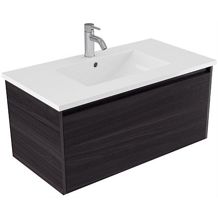 Elementi Sienna 900mm Vitreous China Wall-Hung Vanity Fiordland Elm Wilderness