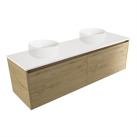 Elementi Sienna 1500mm Double Wall-Hung Vanity French Oak Velvet