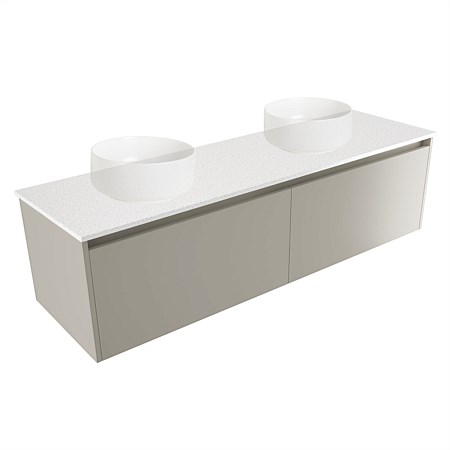 Elementi Sienna 1500mm Double Wall-Hung Vanity Dawn Grey