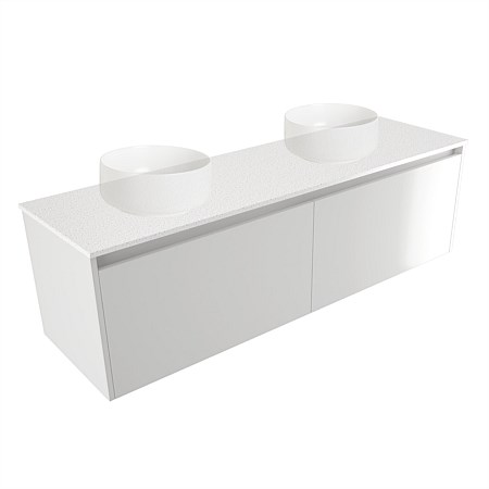 Elementi Sienna 1500mm Double Wall-Hung Vanity White Gloss