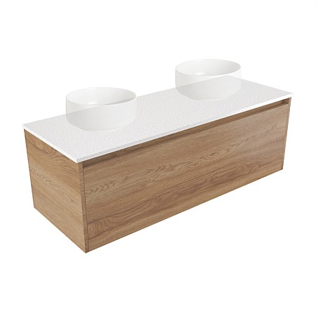 Elementi Sienna 1200mm Double Wall-Hung Vanity Southern Oak Timberland