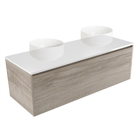 Elementi Sienna 1200mm Double Wall-Hung Vanity Ashen Walnut Timberland
