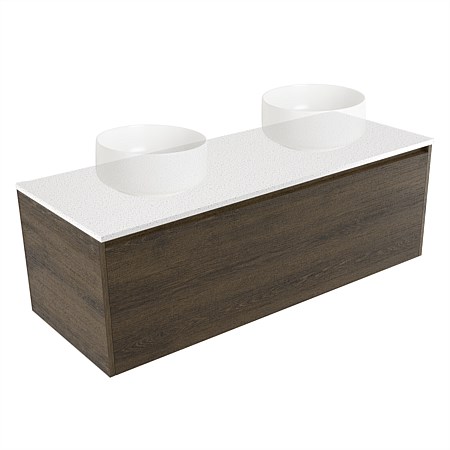 Elementi Sienna 1200mm Double Wall-Hung Vanity Smokey Oak Timberland