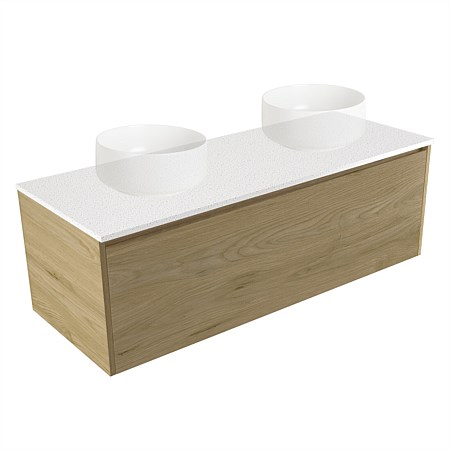 Elementi Sienna 1200mm Double Wall-Hung Vanity French Oak Velvet