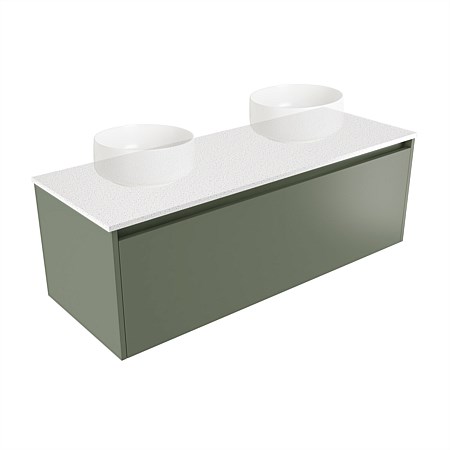 Elementi Sienna 1200mm Double Wall-Hung Vanity Green Slate