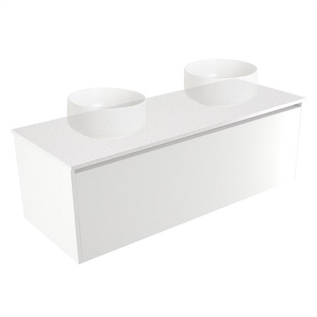 Elementi Sienna 1200mm Double Wall-Hung Vanity White Gloss