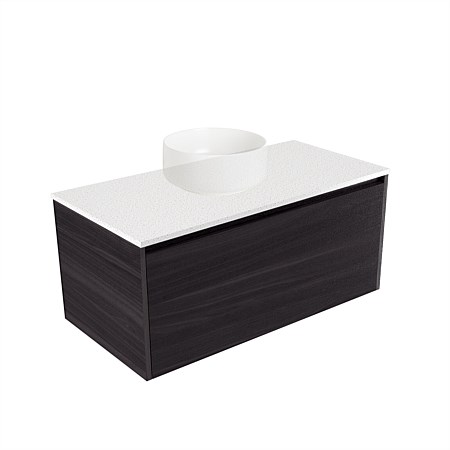 Elementi Sienna 900mm Wall-Hung Vanity Motion Elestone Flat Top Fiordland Elm Wilderness