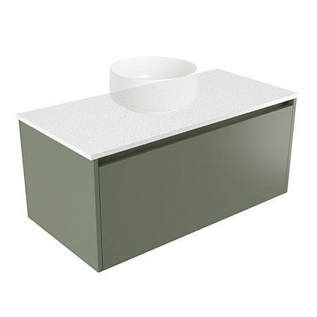 Elementi Sienna 900mm Wall-Hung Vanity Motion Elestone Flat Top Green Slate