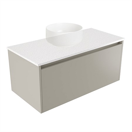 Elementi Sienna 900mm Wall-Hung Vanity Motion Elestone Flat Top Dawn Grey