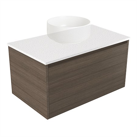 Elementi Sienna 750mm Wall-Hung Vanity Motion Elestone Flat Top Charred Oak