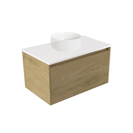Elementi Sienna 750mm Wall-Hung Vanity Motion Elestone Flat Top French Oak Velvet