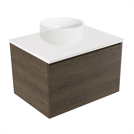 Elementi Sienna 600mm Wall-Hung Vanity Motion Elestone Flat Top Smokey Oak Timberland