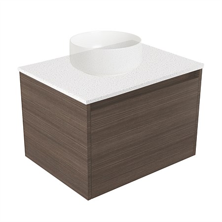 Elementi Sienna 600mm Wall-Hung Vanity Motion Elestone Flat Top Charred Oak