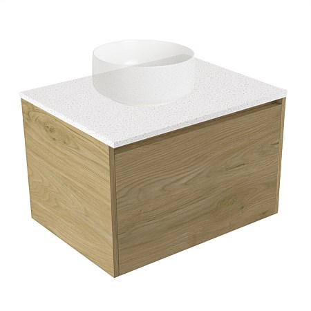 Elementi Sienna 600mm Wall-Hung Vanity Motion Elestone Flat Top French Oak Velvet