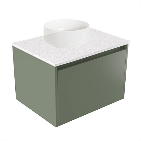 Elementi Sienna 600mm Wall-Hung Vanity Motion Elestone Flat Top Green Slate