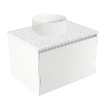 Elementi Sienna 600mm Wall-Hung Vanity Motion Elestone Flat Top White Gloss