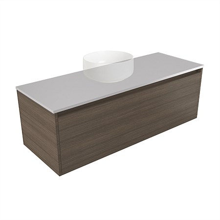 Elementi Sienna 1200mm Wall-Hung Vanity Moonlight Elestone Flat Top Charred Oak