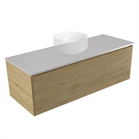 Elementi Sienna 1200mm Wall-Hung Vanity Moonlight Elestone Flat Top French Oak Velvet