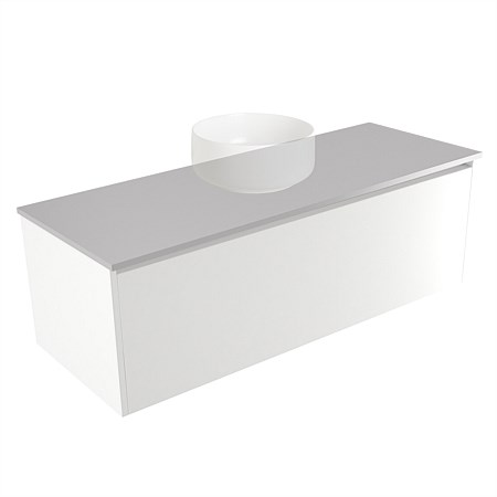 Elementi Sienna 1200mm Wall-Hung Vanity Moonlight Elestone Flat Top White Gloss