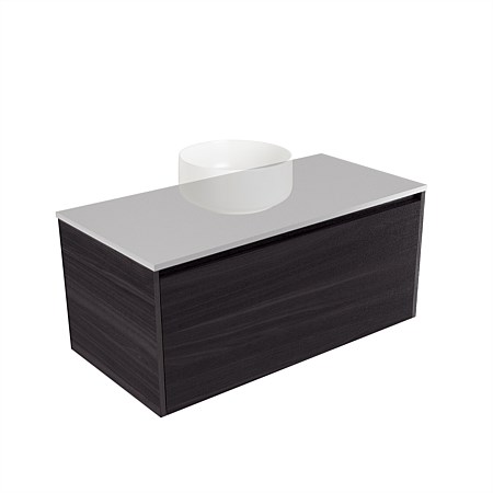 Elementi Sienna 900mm Wall-Hung Vanity Moonlight Elestone Flat Top Fiordland Elm Wilderness