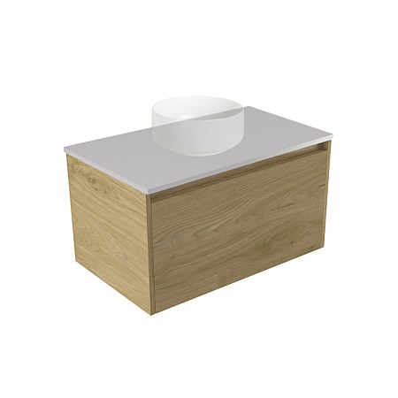 Elementi Sienna 750mm Wall-Hung Vanity Moonlight Elestone Flat Top French Oak Velvet